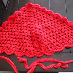 Red bandana handmade crochet